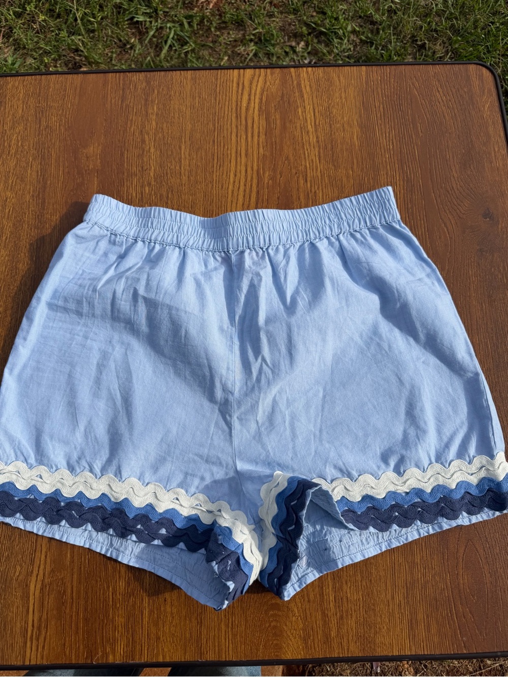 Simply Southern Blue Cotton Blouse Shorts Set M Boho Lounge Summer - Picture 9 of 12